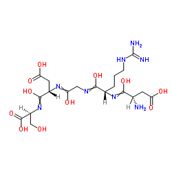H-天冬氨酰-精氨酰-甘氨酰-天冬氨酰-丝氨酸-OH 结构式