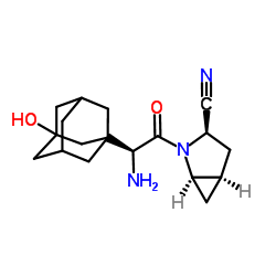 (1R,3R,5R)-2-[(2S)-2-氨基-2-(3-羟基-1-金刚烷基)-1-羰基乙基]-2-氮杂双环[3.1.0]己烷-3-腈 结构式