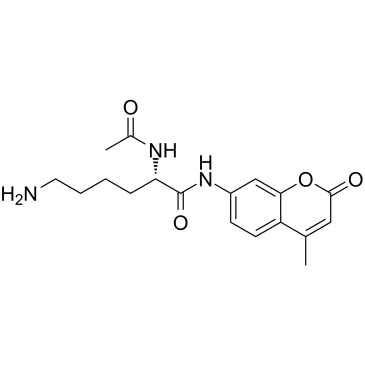 N2-乙酰基-N-(4-甲基-2-氧代-2H-苯并吡喃-7-基)-L-赖氨酰胺 结构式