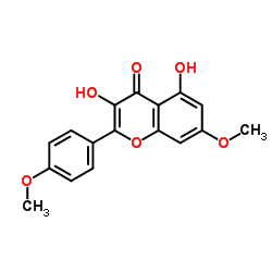 3,5-二羟基-7-甲氧基-2-(4-甲氧基苯基)-4H-苯并吡喃-4-酮 结构式