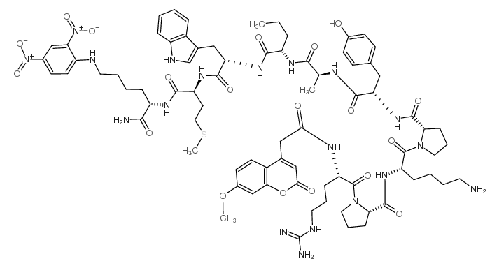 MCA-Arg-Pro-Lys-Pro-Tyr-Ala-Nva-Trp-Met-Lys(Dnp)-NH2 结构式