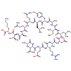 H-丙氨酰-天冬氨酰-谷氨酰-精氨酰-丙氨酰-天冬氨酰-亮氨酰-异亮氨酰-丙氨酰-酪氨酰-亮氨酰-谷氨酰胺酰-谷氨酰胺酰-丙氨酰-苏氨酰-赖氨酸 结构式