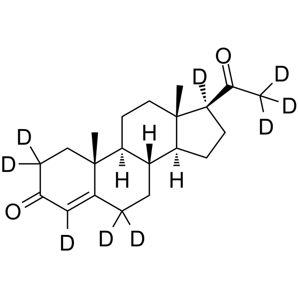 黄体酮-D9 结构式