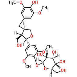 5,5'-二甲氧基落叶松脂素 4-O-葡萄糖甙 结构式