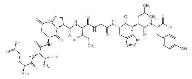 H-谷氨酰-缬氨酰-天冬氨酰-脯氨酰-异亮氨酰-甘氨酰-组氨酰-亮氨酰-酪氨酸-OH 结构式