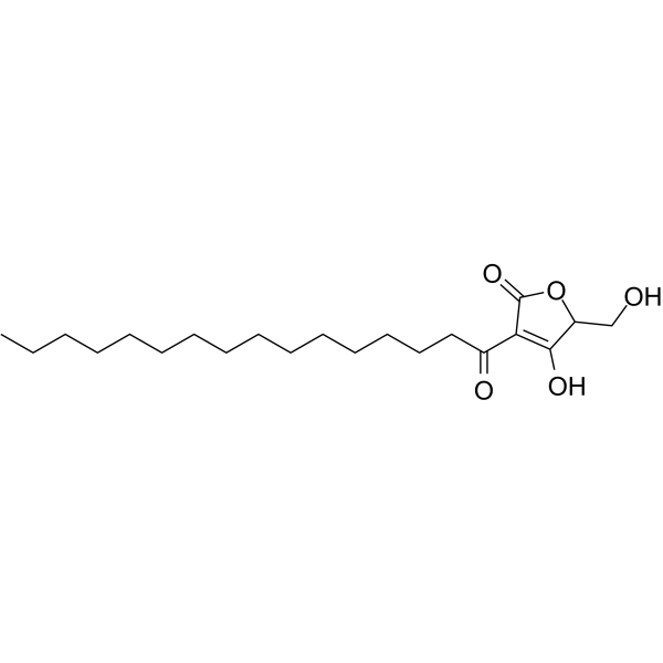 4-十六酰基-3-羟基-2-(羟甲基)-2H-呋喃-5-酮 结构式