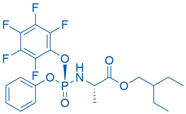 ((S)-(全氟苯氧基)(苯氧基)膦酰基)-L-丙氨酸2-乙基丁基酯 结构式