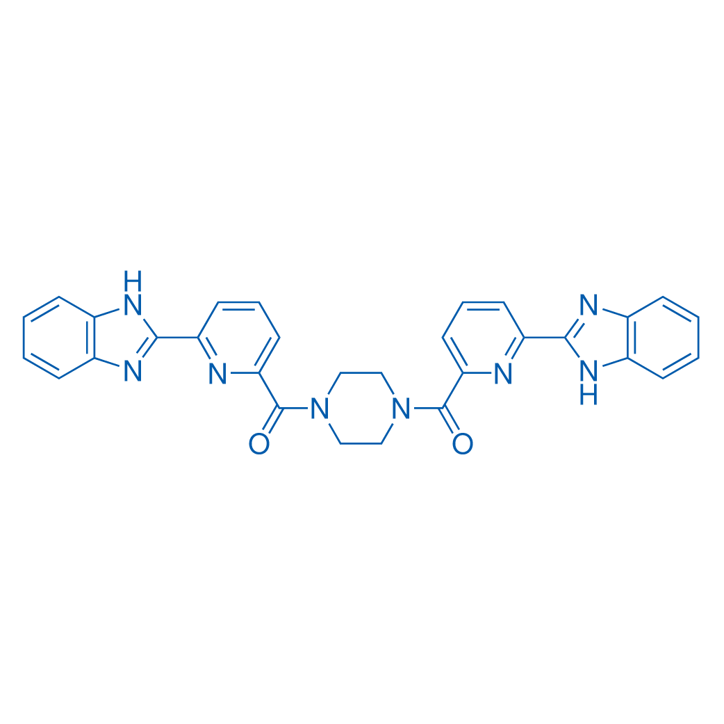 哌嗪-1,4-二基双((6-(1H-苯并[d]咪唑-2-基)吡啶-2-基)甲酮) 结构式