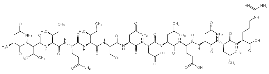 生化试剂H-Asn-Val-Ile-Gln-Ile-Ser-Asn-Asp-Leu-Glu-Asn-Leu-Arg-OH 结构式