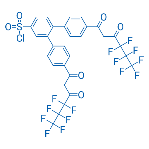 4,4''-双(4,4,5,5,6,6,6-七氟-3-氧代己酰基)-[1,1',2',1''-三联苯]-4'-磺酰氯 结构式