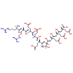 精氨酰-精氨酰-谷氨酰-谷氨酰-谷氨酰-苏氨酰-谷氨酰-谷氨酰-谷氨酸 结构式