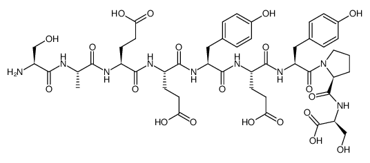L-丝氨酰-L-丙氨酰-L-α-谷氨酰-L-α-谷氨酰-L-酪氨酰-L-α-谷氨酰-L-酪氨酰-L-脯氨酰-L-丝氨酸 结构式