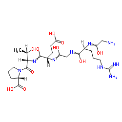 甘氨酸-精氨酸-甘氨酸-谷氨酸-苏氨酸-脯氨酸六肽 结构式