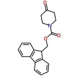 N-[(9H-芴-9-基甲氧基)羰基]-4-哌啶酮 结构式