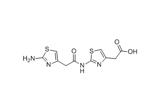 2-(2-(2-(2-氨基噻唑-4-基)乙酰氨基)噻唑-4-基)乙酸 结构式