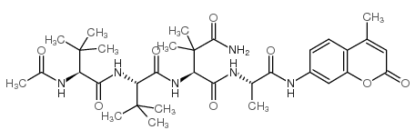 N-乙酰-叔丁基甘氨酰-叔丁基甘氨酰-二甲基天门冬酰氨酰-丙氨酰-7-氨基-4-甲基香豆素 结构式