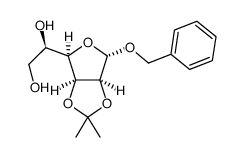 苄基2,3-O-异亚丙基-α-D-甘露呋喃糖苷 结构式