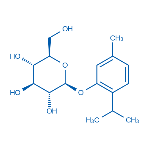百里酚 β-D-吡喃葡萄糖苷 结构式