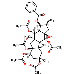 5,8,9,10,14-五乙酰氧基-3-苯甲酰氧基-15-羟基大戟烷 结构式