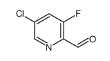 5-氯-3-氟吡啶-2-甲醛 结构式
