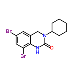 6,8-二溴-3-环己基-3,4-二氢-2(1H)-喹唑啉酮 结构式