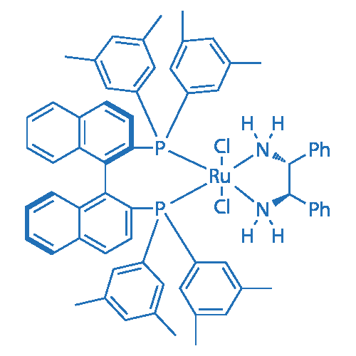 [(R)-2,2'-双[二(3,5-二甲基苯基)膦]-1,1'-联萘][(1R,2R)-1,2-二苯基乙二胺]二氯化钌 结构式