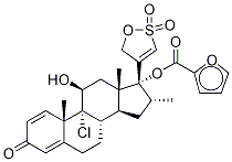 (11Beta，16Alpha，17Alpha)-9-Chloro-17-(2，2-dioxido-5H-1，2-oxathiol-4-yl)-17-[(2-furanylcarbonyl)oxy]-11-hydroxy-16-methyl-androsta-1，4-dien-3-one Mometasone Furoate Impurity B 结构式