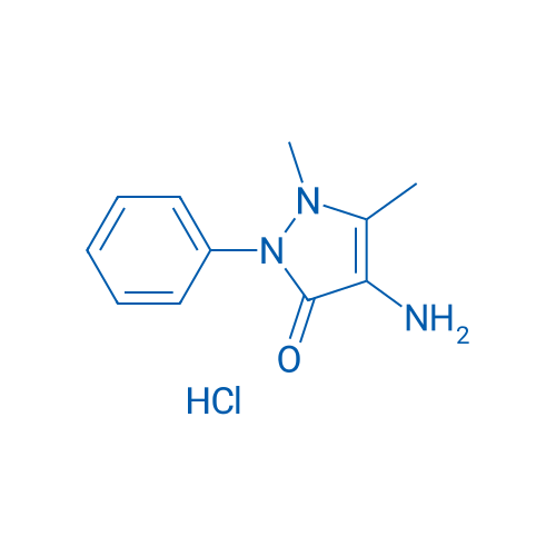 4-氨基-1,5-二甲基-2-苯基-1H-吡唑-3(2H)-酮盐酸盐 结构式