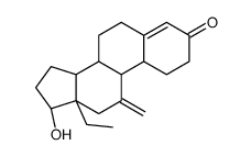 (17BETA)-13-乙基-17-羟基-11-亚甲基-4-雌烯-3-酮 结构式