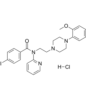 4-碘-N-[2-[4-(2-甲氧基苯基)-1-哌嗪基]乙基]-N-(2-吡啶基)苯酰胺盐酸盐 结构式