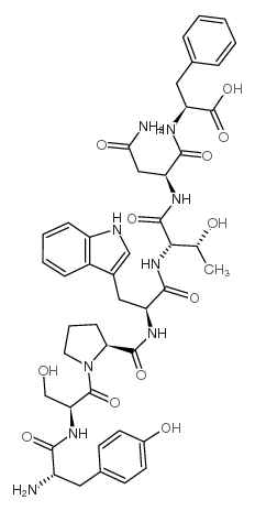 L-酪氨酰-L-丝氨酰-L-脯氨酰-L-色氨酰-L-苏氨酰-L-天冬氨酰胺酰-L-苯丙氨酸 结构式
