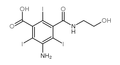 5-氨基-N-(2-羟基乙基)-2,4,6-三碘间甲酰苯甲酸 结构式