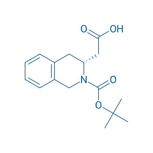 (R)-2-(2-(叔丁氧羰基)-1,2,3,4-四氢异喹啉-3-基)乙酸 结构式