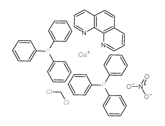 (1,10-菲啰啉)双(三苯基磷)硝酸铜 结构式
