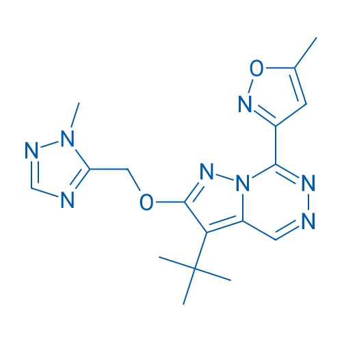 3-(9-(叔丁基)-8-((1-甲基-1H-1,2,4-三唑-5-基)甲氧基)吡唑并[1,5-d][1,2,4]三嗪-2-基)-5-甲基异恶唑 结构式