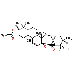 3-乙酰氧基-11-乌苏烯-28,13-内酯 结构式
