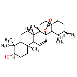 3-羟基-11-乌苏烯-28,13-内酯 结构式
