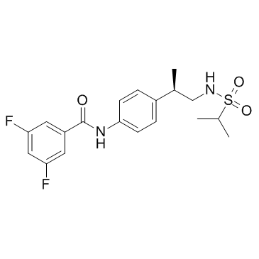 N-[4-[(1R)-1-甲基-2-[[异丙基磺酰基]氨基]乙基]苯基]-3,5-二氟苯基甲酰胺 结构式