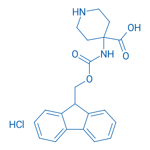 4-(Fmoc-氨基)-4-哌啶甲酸盐酸盐 结构式
