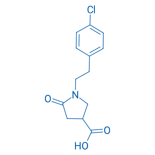 1-(4-氯苯乙基)-5-氧代-3-吡咯烷羧酸 结构式