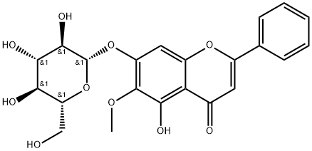 千层纸素A-7-O-β-D-葡萄糖醛酸苷 结构式
