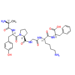 生化试剂H-Ala-Tyr-Pro-Gly-Lys-Phe-OH 结构式