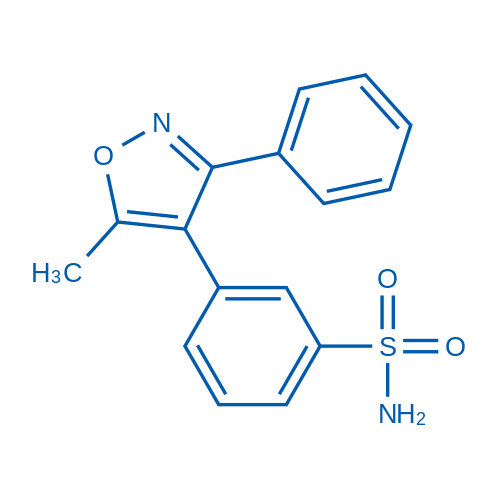 3-(5-甲基-3-苯基异噁唑-4-基)苯磺酰胺 结构式
