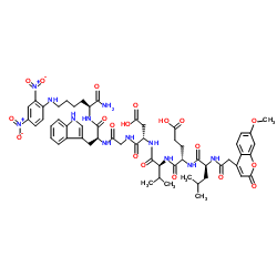 生化试剂Mca-Leu-Glu-Val-Asp-Gly-Trp-Lys(Dnp)-NH? 结构式