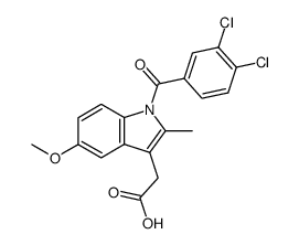 1-(3,4-二氯苯甲酰基)-5-甲氧基-2-甲基-1H-吲哚-3-乙酸 结构式