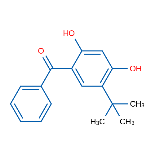 5-叔丁基-2,4-二羟基二苯酮 结构式