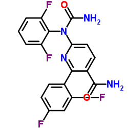 6-[(氨基羰基)(2,6-二氟苯基)氨基]-2-(2,4-二氟苯基)-3-吡啶甲酰胺 结构式