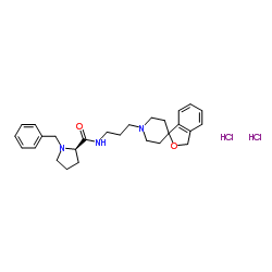 (2R)-1-苄基-N-(3-螺[异苯并呋喃-1(3H),4'-哌啶]-1'-丙基)-2-吡咯烷甲酰胺 结构式