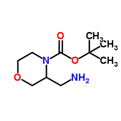 3-氨甲基-吗啉-4-碳酸叔丁酯 结构式