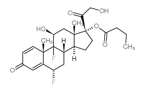 6α,9-二氟-11β,17,21-三羟基孕甾-1,4-二烯-3,20-二酮 17-丁酸酯 结构式